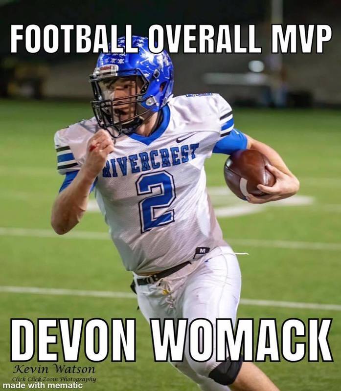 Football overall MVP Devon Womack Football overall MVP Devon Womack