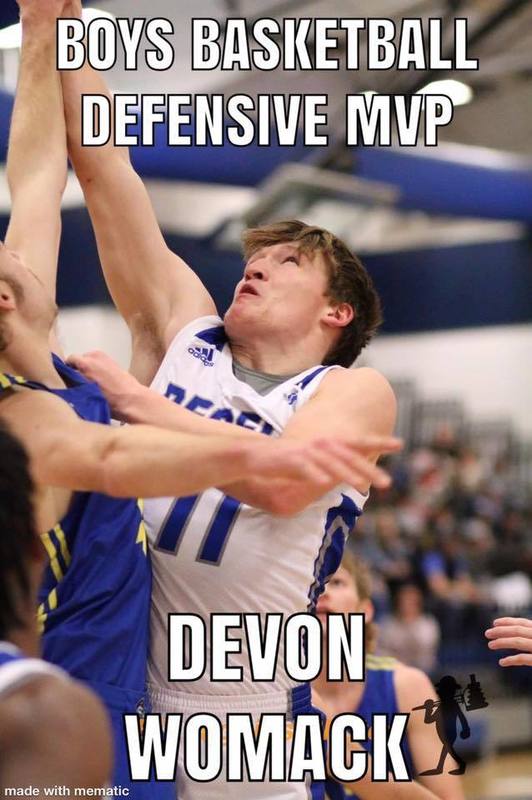 Boys Basketball Defensive MVP Devon Womack Boys Basketball Defensive MVP Devon Womack