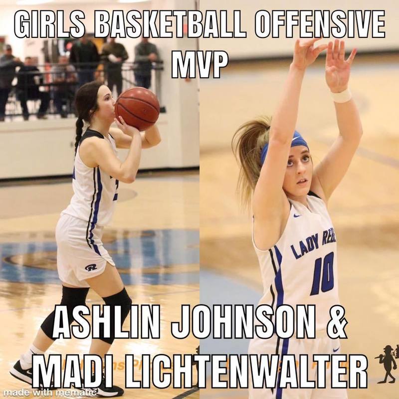 Girls Basketball Offensive MVP Ashlin Johnson & Madi Lichtenwalter Girls Basketball Offensive MVP Ashlin Johnson & Madi Lichtenwalter